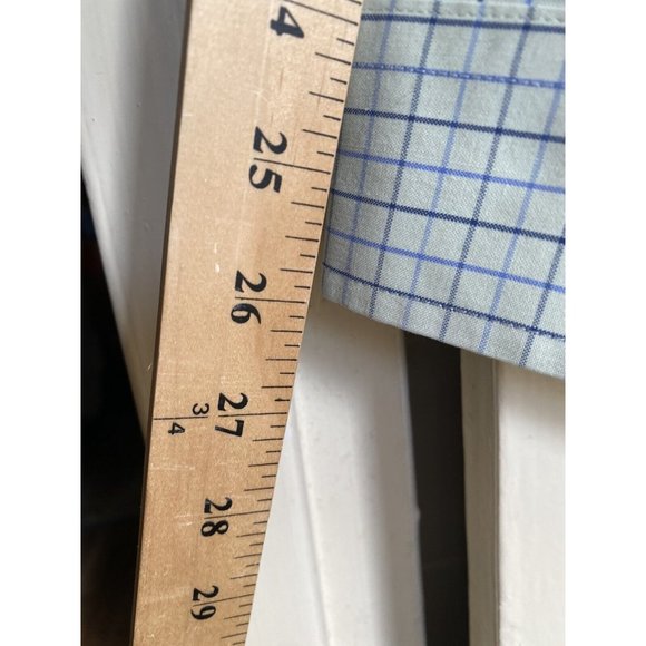 Eddie Bauer Button Down Shirt Mens Medium LS Cotton Green/Blue Checked - Picture 5 of 10